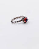 GARNET DROP RING • Sz 5.25