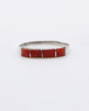 ZUNI CORAL INLAY BAND RING ⋄ Size 6.5