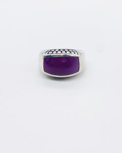 PURPURITE BLOCK RING • Sz 8.5