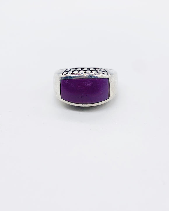 PURPURITE BLOCK RING • Sz 8.5