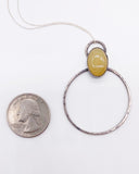 NAVAJO YELLOW AGATE HOOP NECKLACE