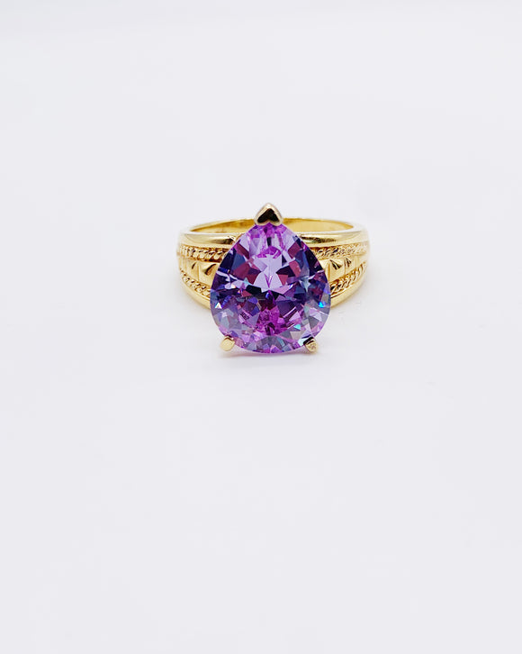 PURPLE TOURMALINE GOLD RING