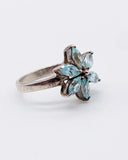BLUE TOPAZ FLOWER CLUSTER RING ⋄ Size 7