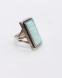 WHITE OPAL BLOCK RING