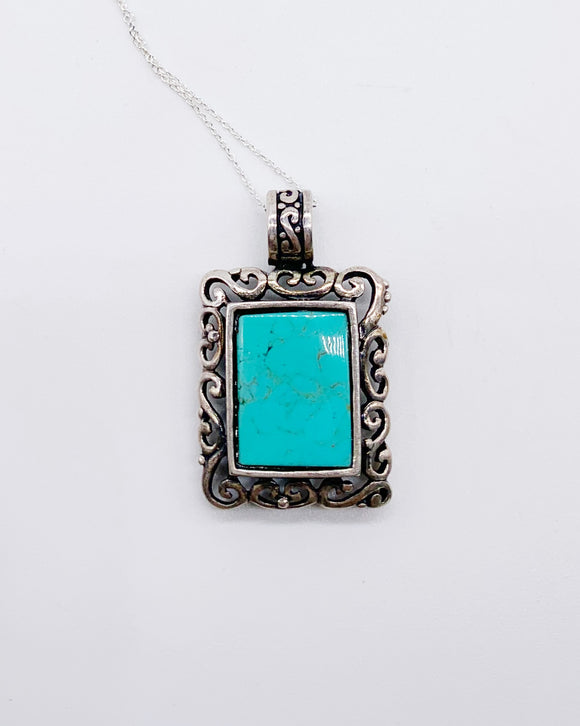 TURQUOISE BLOCK NECKLACE