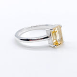 CITRINE BLOCK SOLITAIRE RING ⋄ Size 5