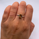 CITRINE BLOCK SOLITAIRE RING ⋄ Size 5