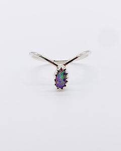 NAVAJO PINK OPAL V BAND RING ⋄ Size 4.5