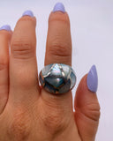 BLUE PEARL INLAY RING ⋄ Size 6.25