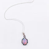PINK DECO ART GLASS NECKLACE