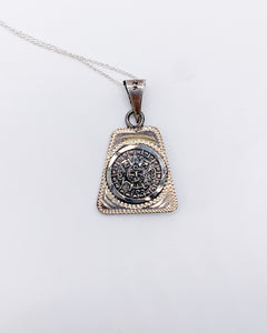 AZTEC CALENDAR SHIELD NECKLACE