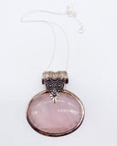 OVAL ROSE QUARTZ NECKLACE