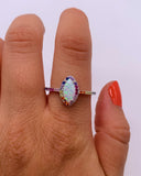 WHITE OPAL RAINBOW RING