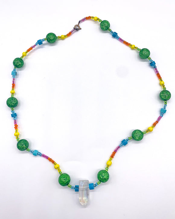 RAINBOW CRYSTAL BEAD NECKLACE
