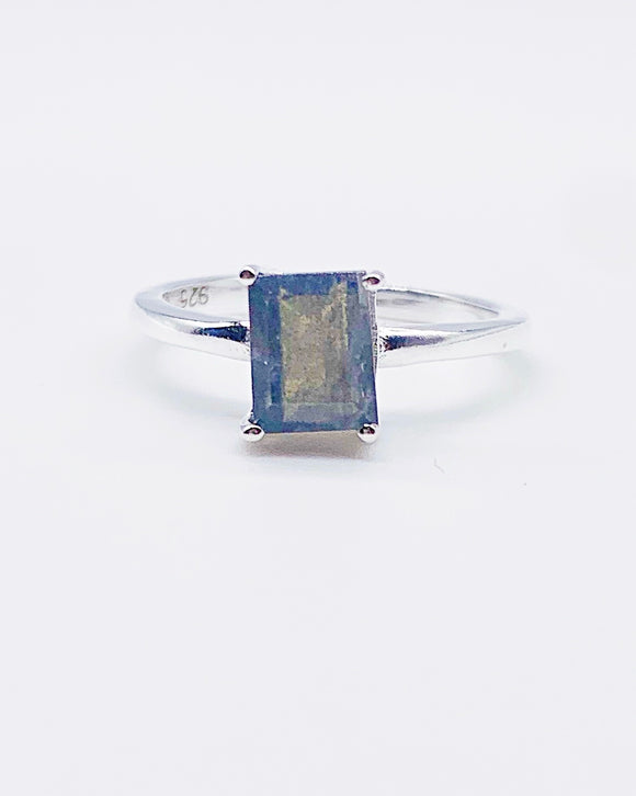 LABRADORITE BLOCK RING ⋄ Size 5