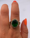 GOLD EMERALD COCKTAIL RING ⋄ Size 6.25