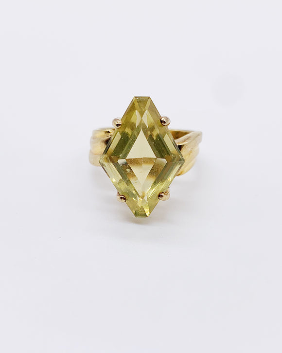 CANARY LEMON QUARTZ GOLD RING