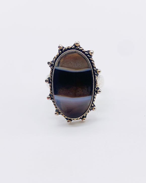 BANDED AGATE RING ⋄ Size 9