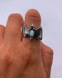 WHITE OPAL BAT RING ⋄ Size 9