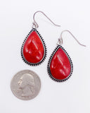 RED CORAL DROP EARRINGS