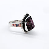 RAW RUBY TOURMALINE STERLING SILVER RING ⋄ SIZE 6.25 & 7