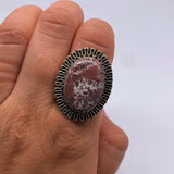 OVAL SONORA DENDRITIC OPAL STERLING SILVER RING ⋄ SIZE 6