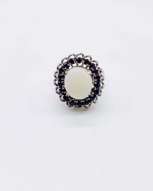 WHITE OPAL HALO RING