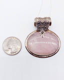 OVAL ROSE QUARTZ NECKLACE
