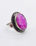 OVAL PINK MOONSTONE RING ⋄ Size 6