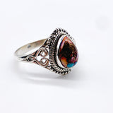 PINK DAHLIA TURQUOISE DROP RING ⋄ Size 10