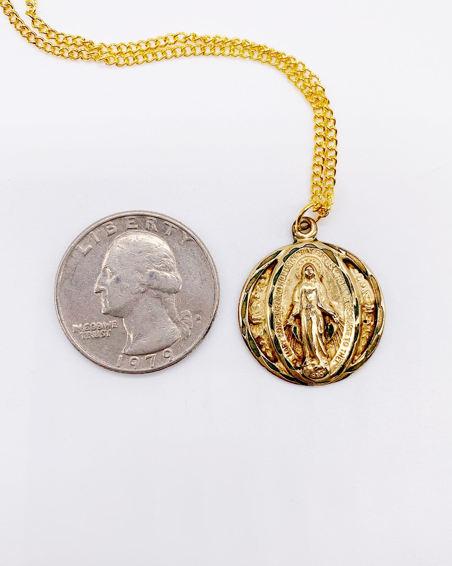 MIRACULOUS MARY GOLD NECKLACE