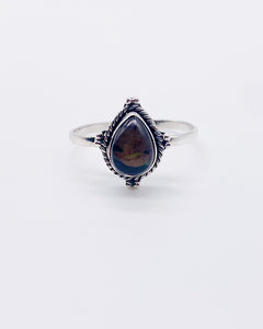 BLACK OPAL DROP RING ⋄ Size 9