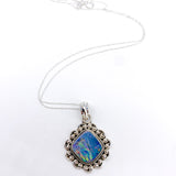 AUSTRALIAN OPAL STERLING SILVER NECKLACE ⋄ 18 INCH