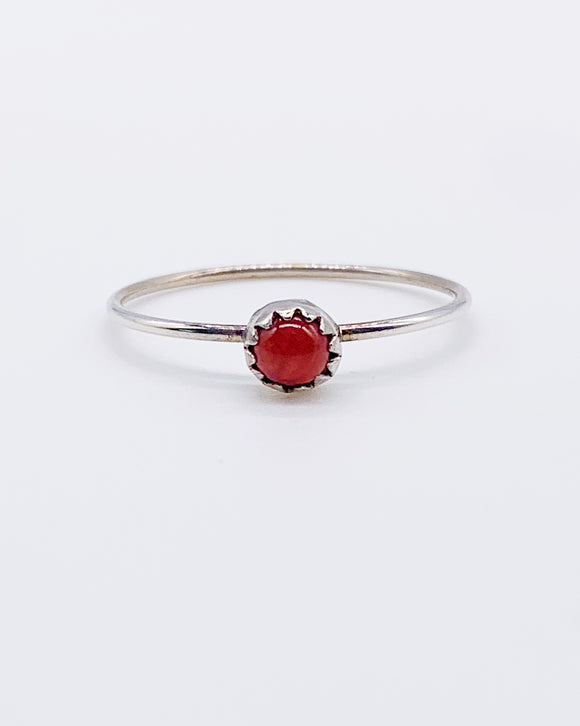 NAVAJO CORAL DOT RING ⋄ Size 9.75