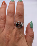 BLACK AGATE LUNA RING ⋄ Size 8