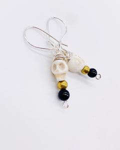 ONYX SKULL EARRINGS