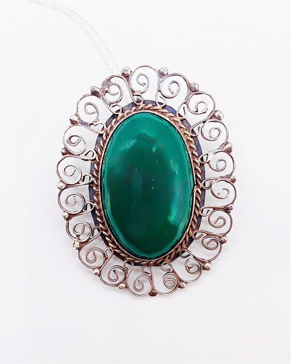 MEXICAN GREEN ONYX NECKLACE
