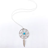 TURQUOISE DREAMCATCHER STERLING SILVER NECKLACE ⋄ 18 INCH