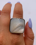 PEARL BLOCK RING ⋄ Size 9.25