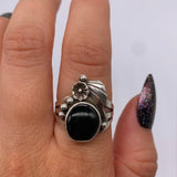 NAVAJO ONYX LEAF RING ⋄ Size 7.25