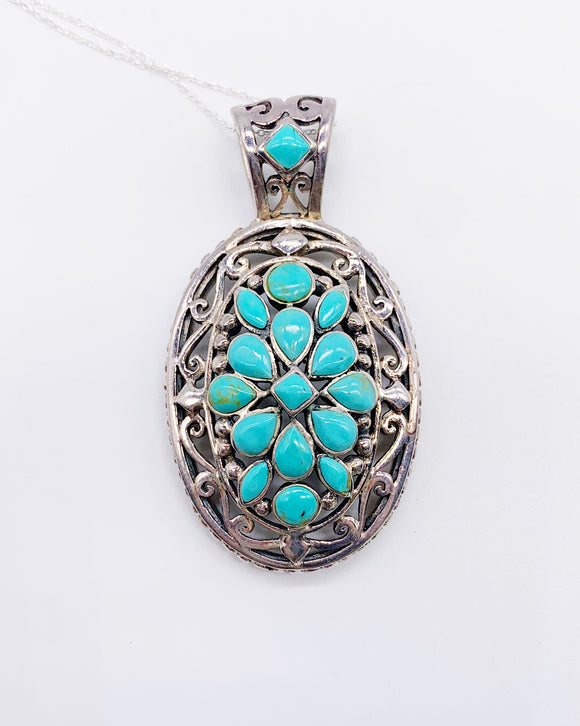 TURQUOISE FLORAL NECKLACE