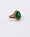 GOLD EMERALD COCKTAIL RING