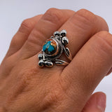 SPINY OYSTER TURQUOISE POINT RING ⋄ Size 9