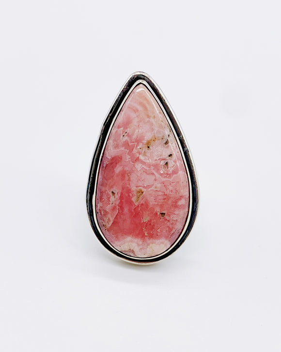 RHODOCHROSITE DROP RING ⋄ Size 9