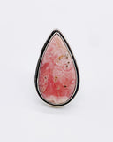 RHODOCHROSITE DROP RING ⋄ Size 9