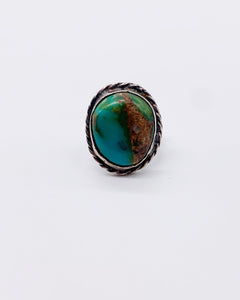 ROUND TURQUOISE RING • Sz 2.75