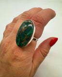 MALACHITE COPPER RING • Sz 5.5