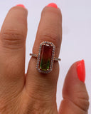 WATERMELON TOURMALINE GOLD RING