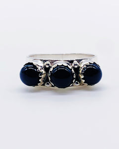 TRIPLE ONYX BAND ⋄ Size 9