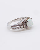 WHITE OPAL CUSHION RING ⋄ Size 7.25